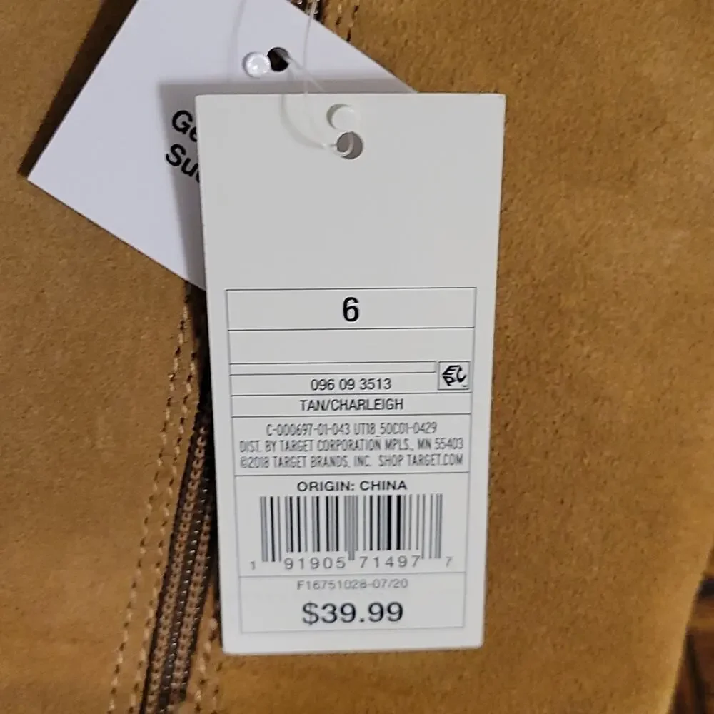 Universal Thread Women's Tan Boots, Sz 6, NWT